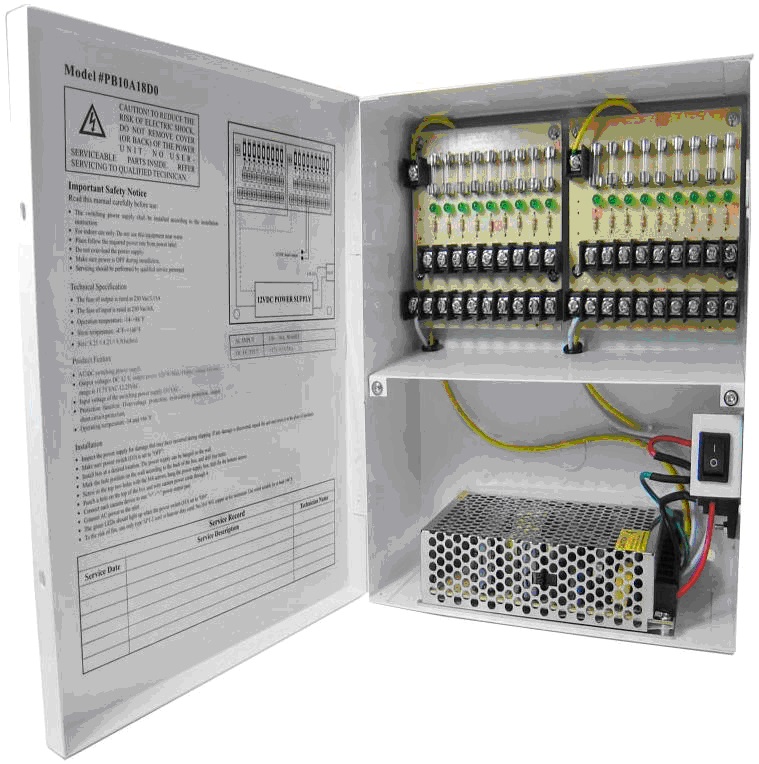 DV-POW-121018 12V, 10A, 18 channels Distributor